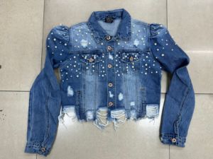 Vestes d'extérieur en denim boutonnées diamantées Veste de meulage courte pour fille Vestes d'usure quotidienne pour femmes - Product Image 3
