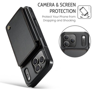 เคสหนังแบบพับได้ 2 in 1 สำหรับ iPhone 17 Pro Max รุ่นหรูหรา พร้อมช่องใส่บัตรเครดิต สำหรับ iPhone 17 Pro - Product Image 2