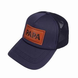 High Quality 6-Panel 112 Cap Style Structured Mesh Trucker Hat Leather <b>Patch</b> Logo Retro Theme Portable Gravure Printed for Gifts - Product Image 2