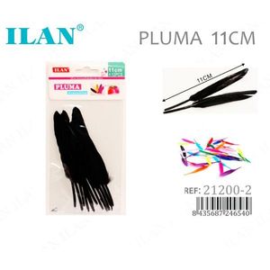 ขนนกสีดำ ILAN Pluma ขนาด 11 ซม. สำหรับงานประดิษฐ์และตกแต่ง - Product Image 1