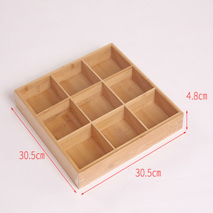 Plateau de service de collation avec 9 <span class=keywords><strong>compartiments</strong></span>, plateau divisé en bois pour la restauration rapide - Product Image 5