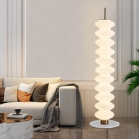 Lampes de sol LED blanches en verre avec perles d'abaque, design minimaliste moderne nordique, pour chambre à coucher, salon, décoration de chevet