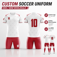 Ensemble d'uniformes de football pour équipes universitaires masculines - Maillot et short 100 % polyester respirant à séchage rapide avec noms personnalisés imprimés par transfert thermique