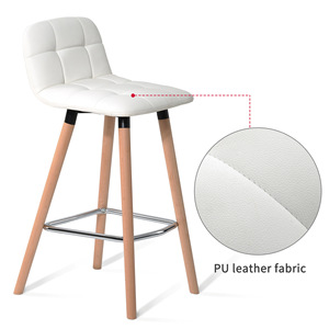 <span class=keywords><strong>Taburete</strong></span> <span class=keywords><strong>de</strong></span> <span class=keywords><strong>bar</strong></span> con respaldo, asiento <span class=keywords><strong>de</strong></span> madera maciza y reposapiés cromado para uso en bares - Product Image 2