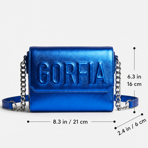 Bolso Bandolera Metálico Brillante con Detalle de Patrón 3D, Correa de Cadena Moderna, Bolso de Hombro para Mujer, para Fiestas y Salidas Nocturnas, Seis Colores - Product Image 2