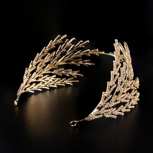 De pelo nupcial accesorios de diamantes de imitación diadema de boda ceremonia joyería del pelo novia Tiaras