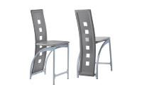 Chaise de salle à manger à cadre ouvert avec pieds avant droits Pieds latéraux incurvés et barres transversales ajoutent de la stabilité Dos rectangulaire incurvé