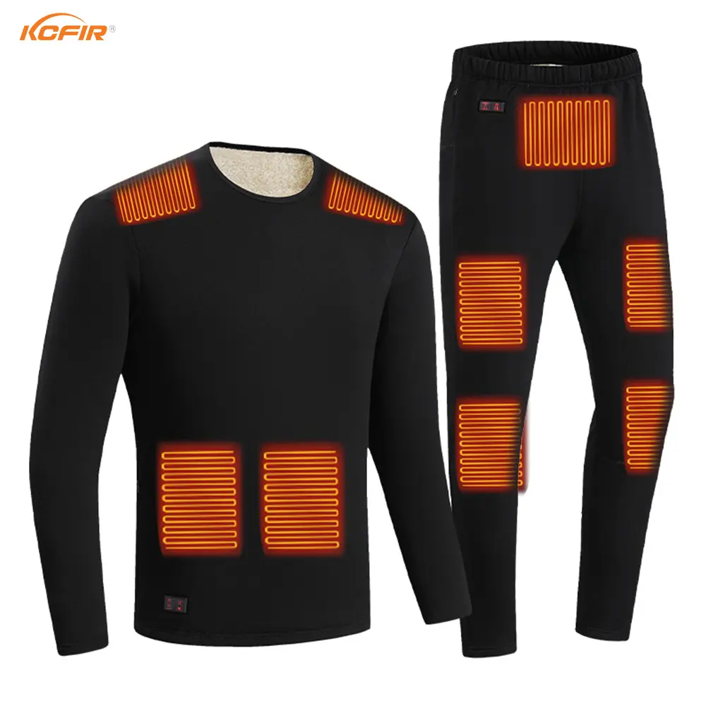 Electric Heated Underwear Thermal Top Long Usb Rechargeable Heating Suit Set For Autumn Winter