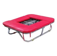 Mini Trampolín Profesional para Gimnasia en Interiores/Exteriores, Diseño Cuadrado de 1.32x1.32m, con Red Protectora para Ejercicio