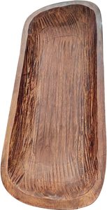 Personalizzato antico noce marrone rossastro Vintage grande legno lungo ciotola di pasta ciotola di pasta di legno centrotavola ciotola di legno per il pane - Product Image 3