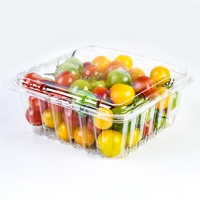 Boîte d'emballage pour fruits frais en plastique PET, conteneur rectangulaire personnalisé pour fraises et framboises, fabrication en usine