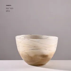 Vase en verre artisanal haut de gamme à large ouverture, motif nuage, avec design artistique coloré mat pour salon intérieur - Product Image 5