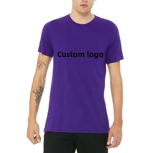 Vente en gros T-shirt col rond classique CVC avec impression personnalisée avec logo T-shirt col rond oversize à épaules tombantes pour hommes