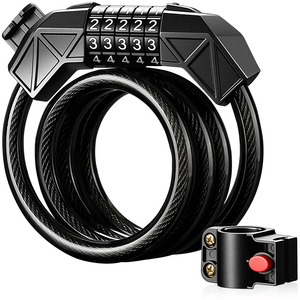 New Fashion Five Digit Password Motorcycle Steel <b>Cable</b> Frame <b>Lock</b> 1.2m Safety Anti-theft Bike <b>Lock</b> - Product Image 5
