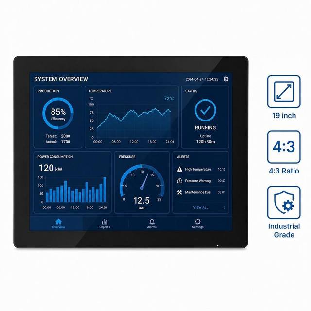 Bestview Capacitive Touch 19Inch 4:3 1280x1024 Resolution Industrial LCD Monitor Aluminum Alloy Casting IP66
