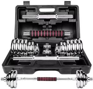 Set di Manubri Regolabili e Bilanciere con Logo Personalizzato all'Ingrosso da 20KG 30KG 50KG, Attrezzatura da <span class=keywords><strong>Palestra</strong></span> <span class=keywords><strong>Pesi</strong></span> Liberi Fitness Manubri all'Ingrosso da 90lb - Product Image 1