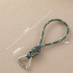 <span class=keywords><strong>Porte</strong></span>-clés tressé à la main 7 brins, cordon anti-perte court, décoration suspendue pour téléphone portable, carte de permis, sac - Product Image 4