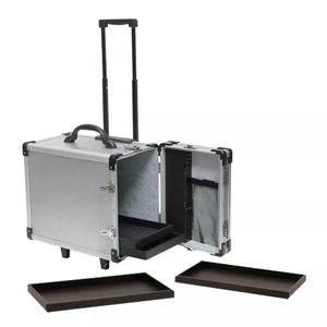 Nhôm bánh du lịch lưu trữ đồ trang sức trường hợp với 12 nhựa Stackable hiển thị khay tùy chỉnh OEM/ODM đồ trang sức trường hợp bó - Product Image 1