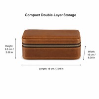 Étui de voyage double pour montres en cuir PU avec intérieur en daim, séparateur de protection, fermeture éclair, boîte de rangement pour deux montres, cadeau de luxe