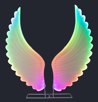 Grandes ailes d'ange lumineuses LED personnalisables multicolores pour la décoration de fond de scène de mariage