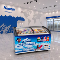 Factory Custom Sticker Small Ice Cream Freezer Air Cooling Chest Display Refrigeration Equipment High Visibility