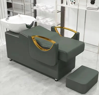Chaises de shampooing modernes noires, bol en céramique, mobilier de salon personnalisé, chaise de lavage, lit pour poste de salon