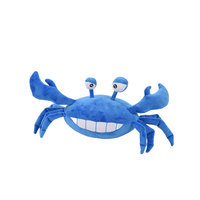 Boneka Kepiting Biru Custom Made, Hewan Boneka Lembut untuk Toko Suvenir, Bersertifikat CE, 25cm, 100 Pcs MOQ, OEM