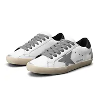Sneakers Super-Star in pelle bianca Goldens con linguetta con tacco glitterato scarpe da donna scarpe da passeggio