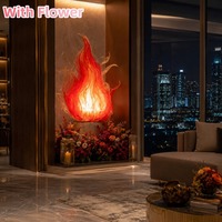 Ornamen gelombang api tulle raksasa berlampu LED tahan air, kain berkerut berbentuk bunga untuk dekorasi luar ruangan, pernikahan, hotel, dan tata letak komersial