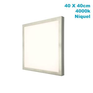 Plafonnier LED 36W 4000K, dimensions 3,5x40x40 cm, 3060 lm, finition nickel, idéal pour éclairer les espaces intérieurs. - Product Image 1