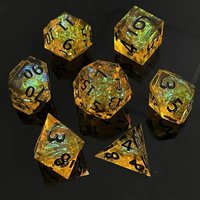 Ensemble de dés en résine polyédrique de luxe - 5*7 (35 pièces) DND RPG pour jeux de rôle de table D4 D6 D8 D10 D% D12 D20