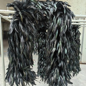 Đen Bán Buôn Garland Plumas Coque Cock 120G Khăn Dậu Lông Boa Cho Lễ hội Đảng Cung Cấp Halloween Trang Phục Phụ Kiện - Product Image 1