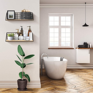 Floating <strong>Shelves</strong> <strong>Wall</strong> <strong>Mounted</strong> Wood Storage Set Hanging <strong>Shelf</strong> for Frames Collectibles Decorative Items - Product Image 5