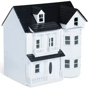 Maison de poupées en bois, maison de poupées en bois, Puzzle 3D pour enfants, maison de poupée miniature décorative