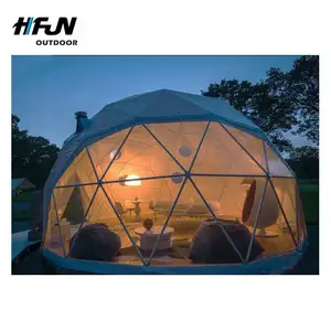 Cepat Membangun Putih Tahan Lama Geodesic Dome Tenda Outdoor Hotel untuk Dijual