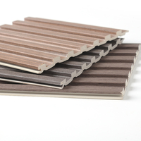 Paneles de Pared Ranurados de WPC Compuesto para Interiores Modernos, Tableros de Techo, Láminas de Plástico con Diseño Corrugado, Paneles de Revestimiento de PVC para Divisiones