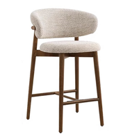 Chaise haute de bar en bois de chêne de style européen moderne et luxueux, tabouret de bar en bois moderne pour salle à manger, salon, comptoir, cuisine