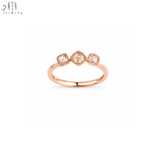 High Quality New Product Wholesale Rose Cut Real Natural Diamond <b>Finger</b> <b>Ring</b> jewelry 18K Solid Rose Gold Diamond <b>Ring</b> For Couple - Product Image 2