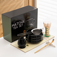 Ensemble de bols à thé en céramique écologique de haute qualité 5 ou 7 pièces Bol à matcha avec agitateur à fouet à thé dans une boîte de couleur