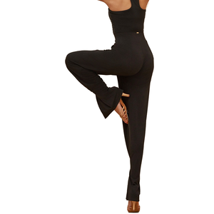 Traje de Baile Latino con Cuello Alto y Pantalones de Spandex con Encaje para Mujer, para Tango, Rumba, Salsa, Cha Cha - Product Image 1