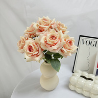 Nouveaux bouquets de roses en soie de qualité supérieure, fleurs artificielles pour la décoration murale, décoration d'hôtel, décoration de restaurant, mariages romantiques, Saint-Valentin