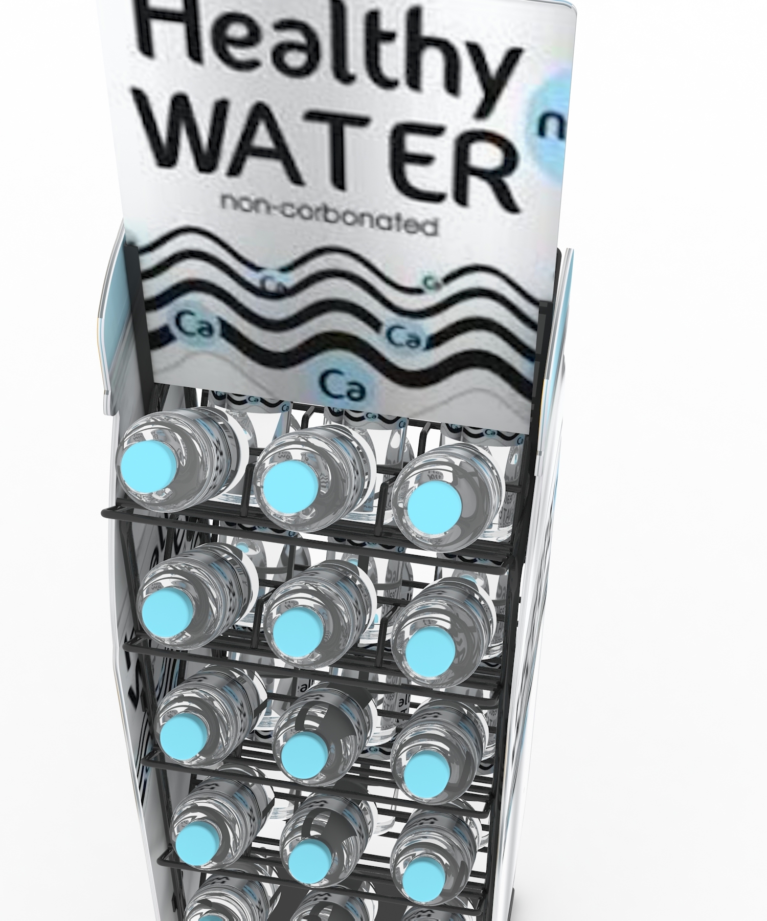 Custom Bottled or Pure Water Display Stand & Metal Floor-standing Water Display Rack in Shopping Malls and Supermarkets. — view 2