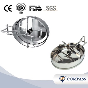 Manhole ovale sanitario ellittico a pressione <span class=keywords><strong>YAC</strong></span> B con apertura interna, guarnizione conforme FDA e finitura a specchio per alimenti e bevande - Product Image 1