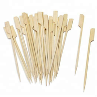 Brochettes Teppo en bambou naturel de haute qualité avec logo personnalisé, biodégradables, à long manche, pour barbecue extérieur, camping et fêtes