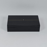 Boîte cadeau en bois haute brillance avec intérieur en suède, charnière dorée, logo personnalisé, boîte de rangement en bois de luxe pour emballage cadeau d'entreprise haut de gamme