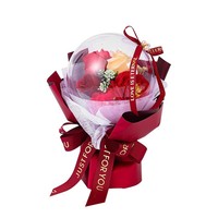 Bouquet de fleurs de qualité supérieure, ballons transparents Bobo avec fleurs de savon à l'intérieur, cadeau d'amour, autres fleurs et plantes décoratives