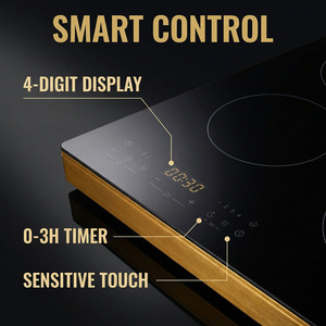 Placa de Inducción de 4 Zonas, Comercial, de Alta Resistencia, 3500W, Acero Inoxidable, Multizona, Calentamiento Rápido, Profesional, Cuatro Quemadores Independientes - Product Image 4