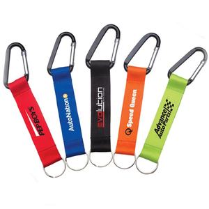 Lanière courte promotionnelle personnalisée en nylon tressé avec logo, porte-clés et boucle mousqueton, idéale pour l'escalade - Product Image 2