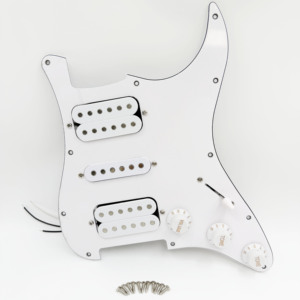 Kit complet de câblage pour guitare électrique HIVE ST Style avec pickguard HSH, vis et 11 trous, 3 couches, pour micros de guitare <span class=keywords><strong>Strat</strong></span> - Product Image 1