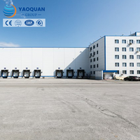 Centre de distribution logistique avec entrepôt frigorifique à structure en acier préfabriqué et système de rayonnage sur mezzanine